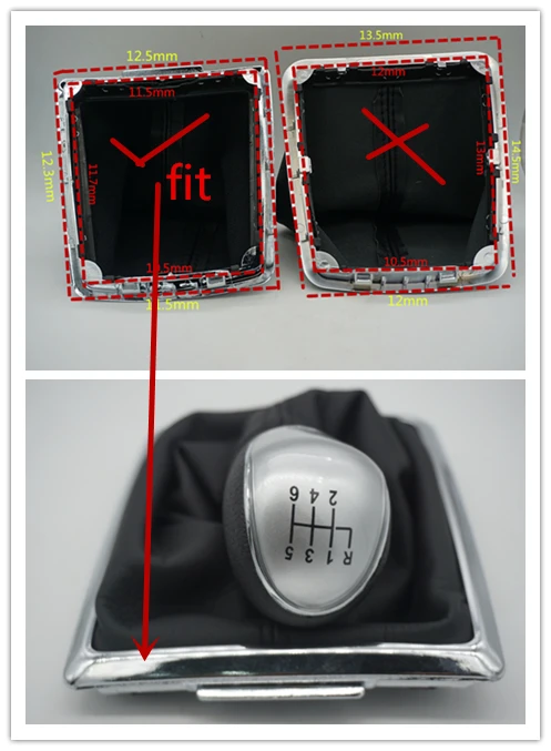 

FAT 6 Speed Manual Gear Shift Knob With Boot For Ford Focus 2005 2006 2007 2008 2009 2010 2011 Fiesta Mk7 Mondeo Kuga GALAXY
