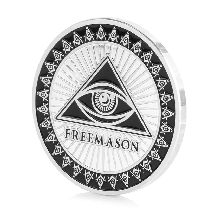 

Children Love Interesting Silver Plated Masonic Freemason Commemorative Coin Token Collectible Physical