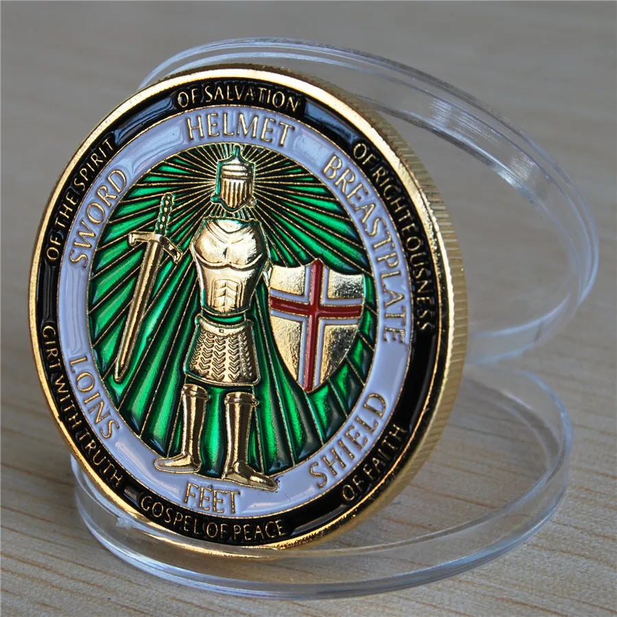 Armor of God Defend the Faith - Brass Challenge Coin (10)