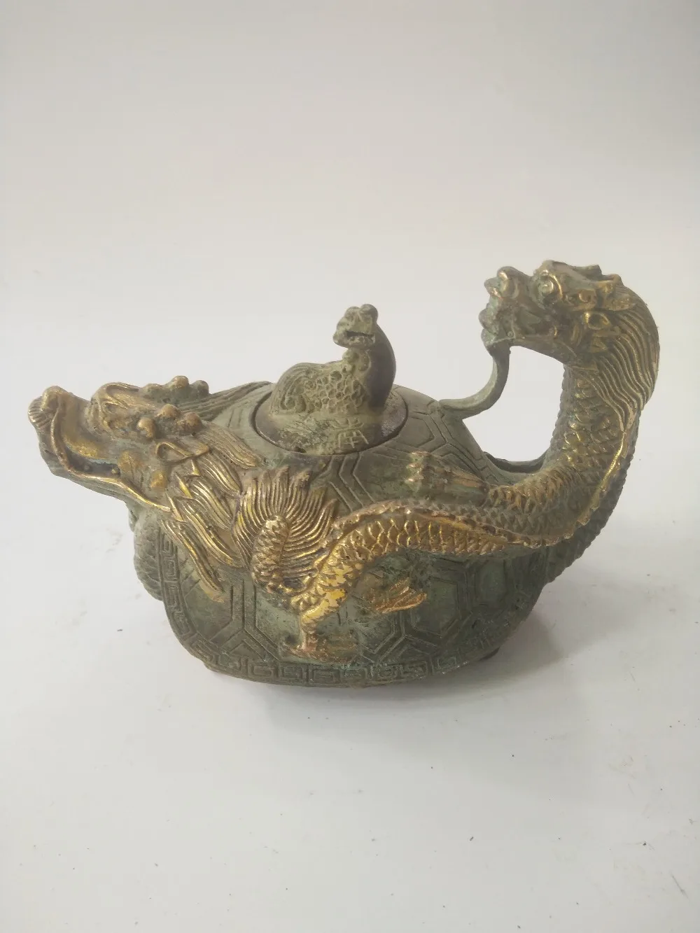 Copper Dragon Teapot Wine Pot Statue Home Decoration CraftsBottles