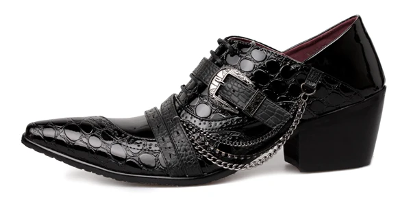 Homens Picture Apontado Formal Mens Salto Preto De Elegante Crocodilo Escritório Sapatos as Vestido As Genuíno Picture Italiano Dos Alto Dedo Mocassins Clássico Couro zzARpwq