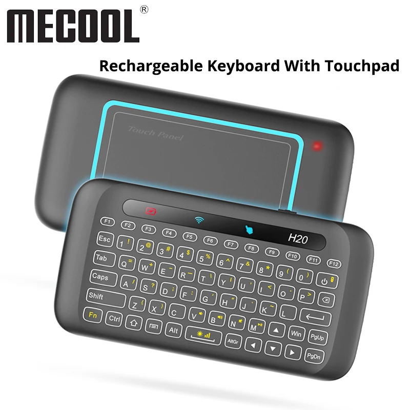 

Mini Keyboard Universal Remote Control 2.4G Backlit USB Air Mouse with Large Touchpad for Smart TV Box Mini PC Samsung LG TV H20