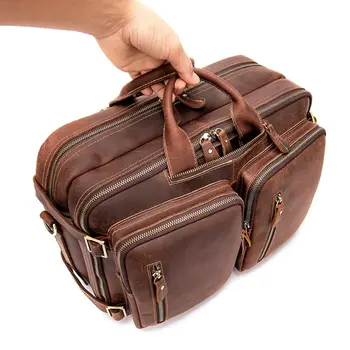 

Men's Briefcase Tote men messenger bag travel laptop bag for men document business Leather briefcase male Genuine leather
