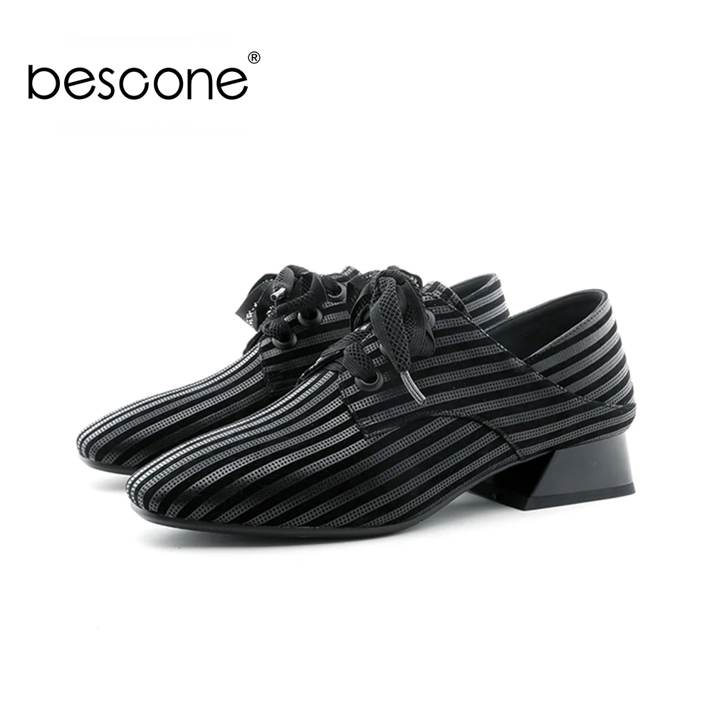 Pour Talon Bescone Femmes Taille Femme Med Lacets Rayé Black Bout Escarpins Bo5 Supérieure Grande Qualité À Noir Marque Classique Pompes Chaussures Carré qUr6WFUt