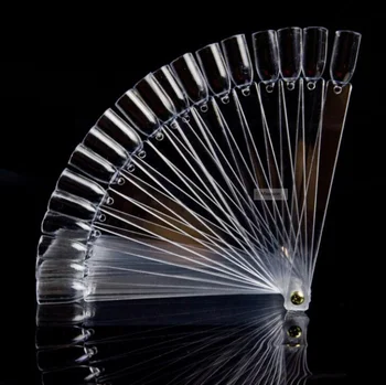 

50tips Fake Nail Art Polish Display Acrylic Practice Color Chart Sector Palette UV Gel ring Decoration manicure Tools