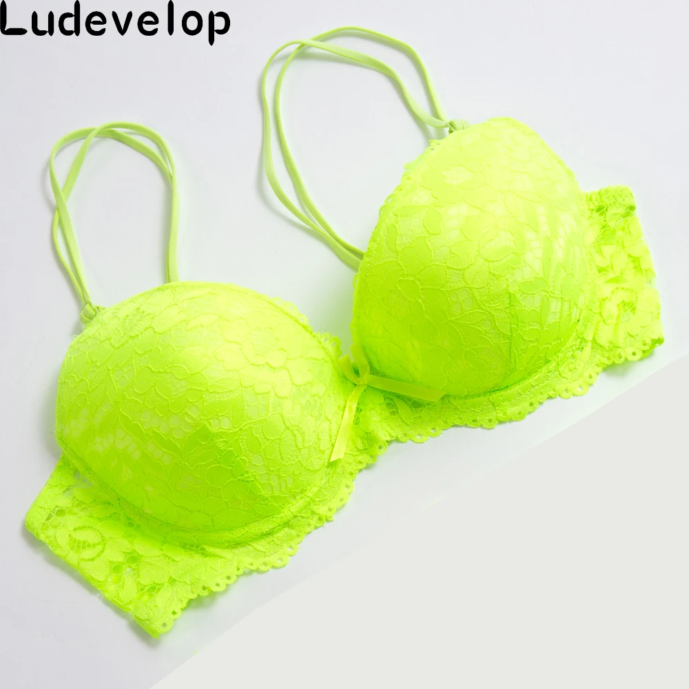  Ludevelop Sexy Lace Push Up Bra Lingerie Women Underwear Intimates Embroidery Floral Black White Pi