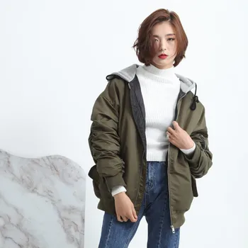 

2016 new arrival/women coat/casual winter thick outwear/ high quality women jacket with hat/fashion design/cotton-padded /my200