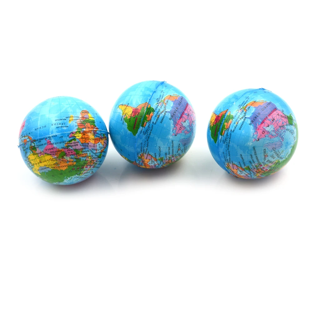 1pc Stress Relief World Map Foam Ball TOY Palm Ball Earth Ball