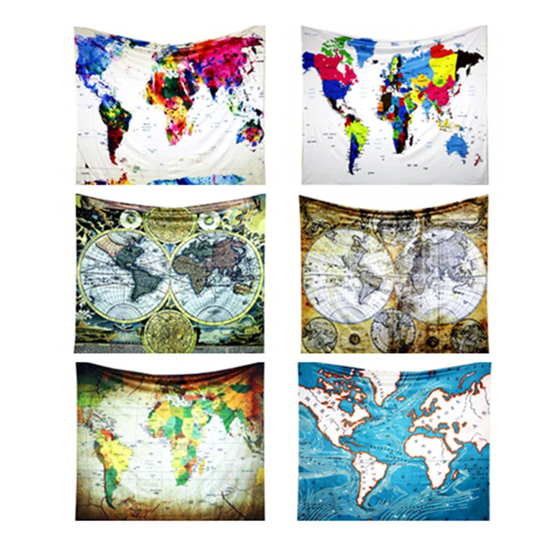 

Large World Map Tapestry Wall Hanging Bohemian Beach Mat Polyester Thin Blanket Yoga Shawl Mat Blanket for Home Living Room