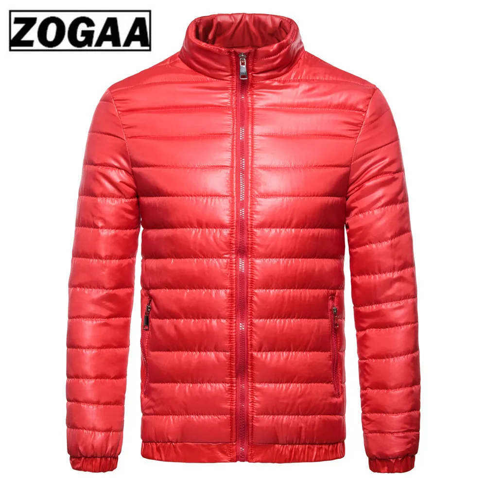 

Men Autumn and Winter New Worm Lightweight Cotton Clothing Men's Standing Collar Solid Color Men Cotton Clothing Coats ZOGAA