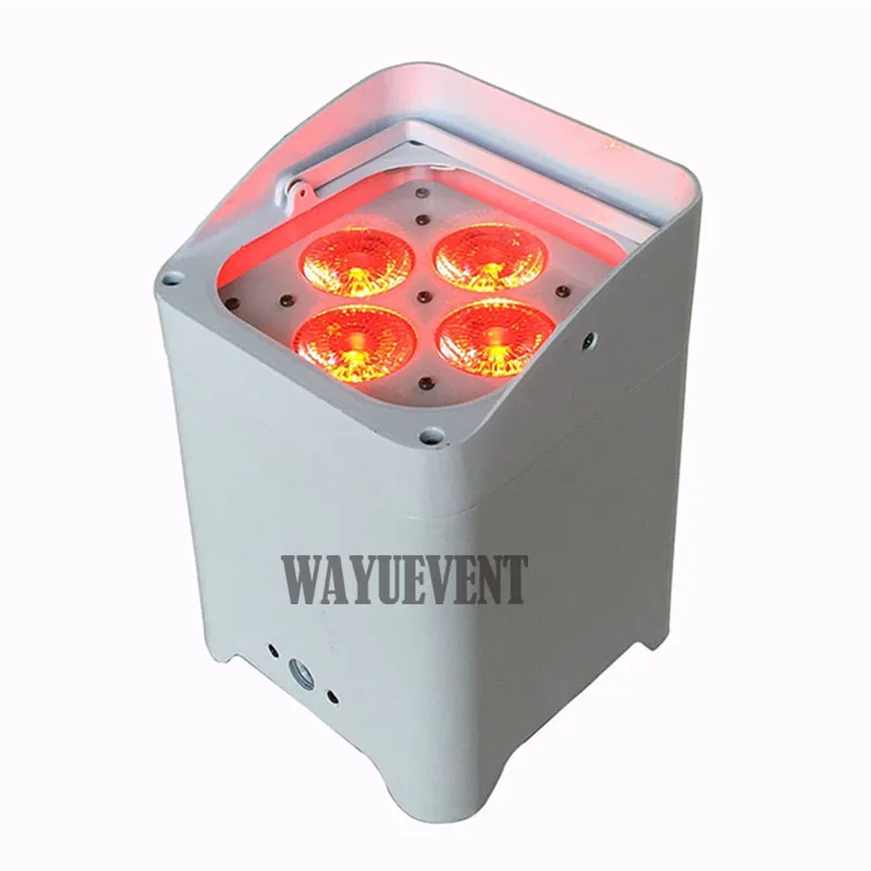 

6pcs/lot Wifi &Remote uplighting SMART DJ 4x18w RGBWA UV 6in1 Battery Operate wireless dmx LED Uplight for Wedding