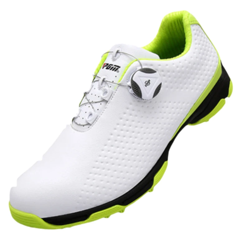 Новинка! PGM обувь для гольфа мужская водонепроницаемая обувь двойные лакированные вращающиеся шнурки 3D печать микрофибра кожа