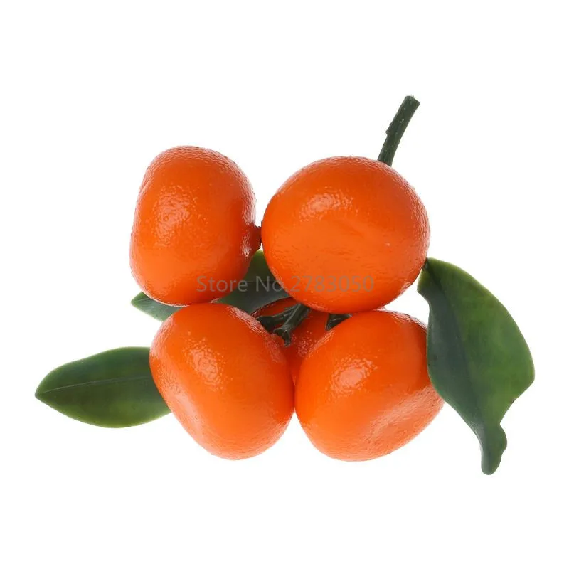 Реалистичные искусственные Мандариновые фрукты поддельные апельсины дисплей еда дома кухня вечерние украшения для магазина фруктов Ресторан реквизит - Цвет: 5 Heads