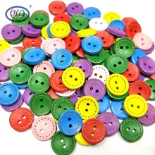 Hl 15mm 20/40/60pcs mix cor 2 furos botões de madeira acessórios de costura de vestuário diy scrapbooking artesanato