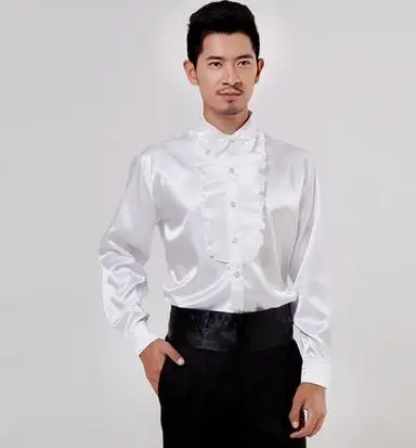 Men's shirts men's white flounced costumes chorus