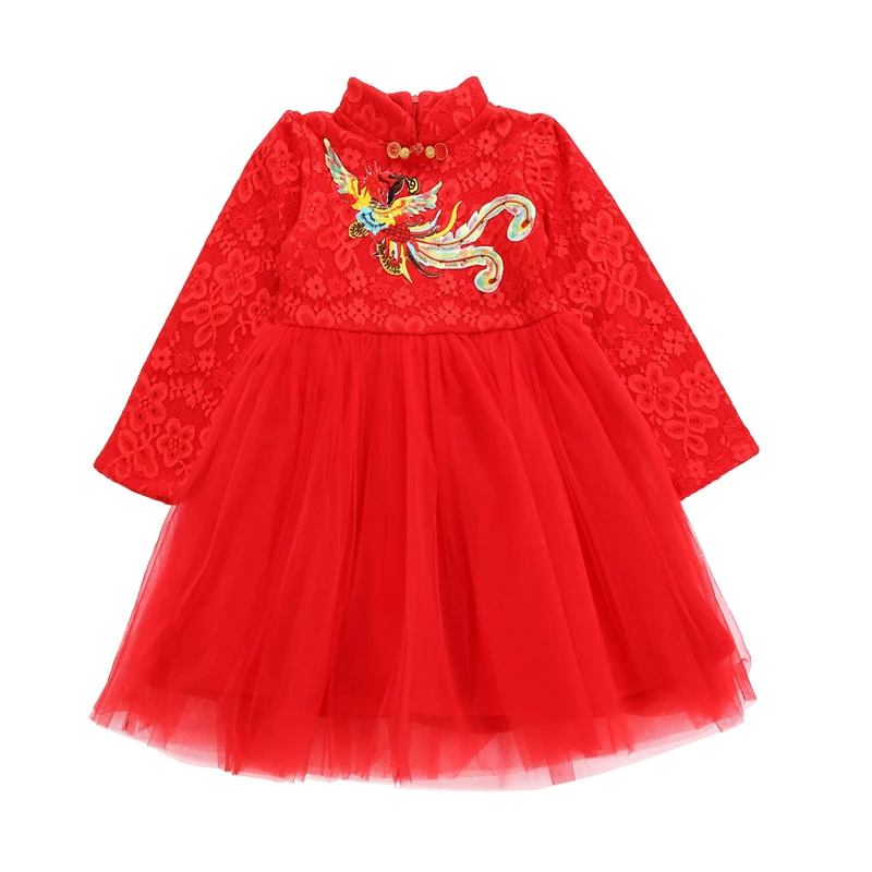 

6 - 14 yrs teenage girls embroidery lace dress simple china tang hanfu children traditional ancient folk costume winter clothes