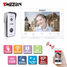 Tmezon IP Video Door Phone Intercom System 10 Inch Wireless/Wired WIFI/RJ45 Indoor Touch Monitor HD 720P Outdoor Doorbell Camera