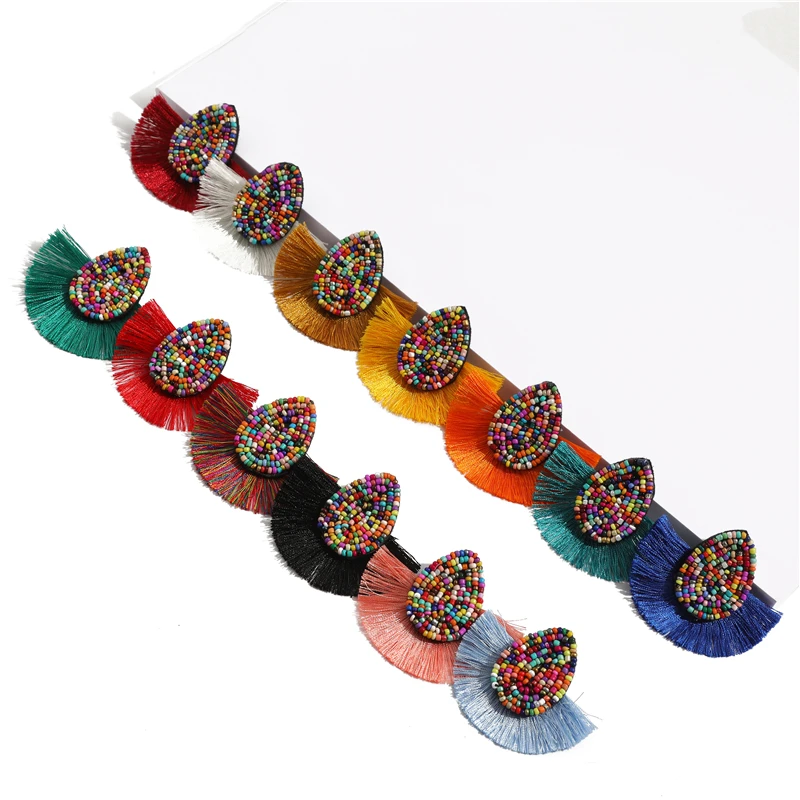 CWEEL-Tassel-Earrings-For-Women-Statement-Bohemian-Wedding-Brincos-Red-Beads-Water-Yellow-Drop-Earrings-Tassels (1)