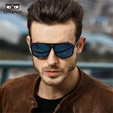 Umanco новые модные Квадратные Зеркальные поляризованные солнцезащитные очки мужские брендовые дизайнерские ослепительные линзы мужские очки винтажные очки для вождения