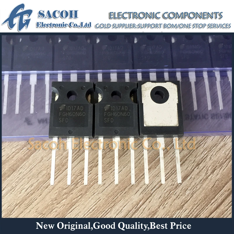 

Genuine New Original 5PCS/Lot FGH60N60SFD FGH60N60 OR FGH60N60UFD OR FGH60N60SMD OR FGH60T65SHD TO-247 60A 600V Power IGBT