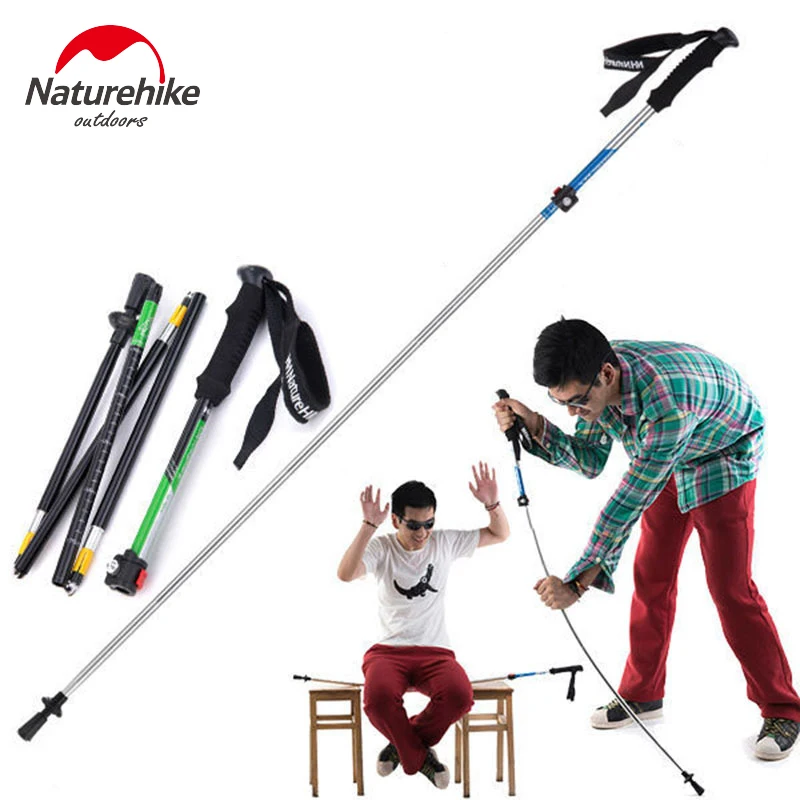 

NatureHike Ultralight EVA Handle 5-Section Canes Walking Sticks Outdoor Trekking Pole Hike Alpenstock For Mountain-climbing