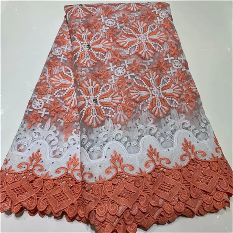 

Latest Style 2019 African Lace Fabric With Stones Nigerian Wedding Embroidered French Tulle Lace Material For Bridal Dress