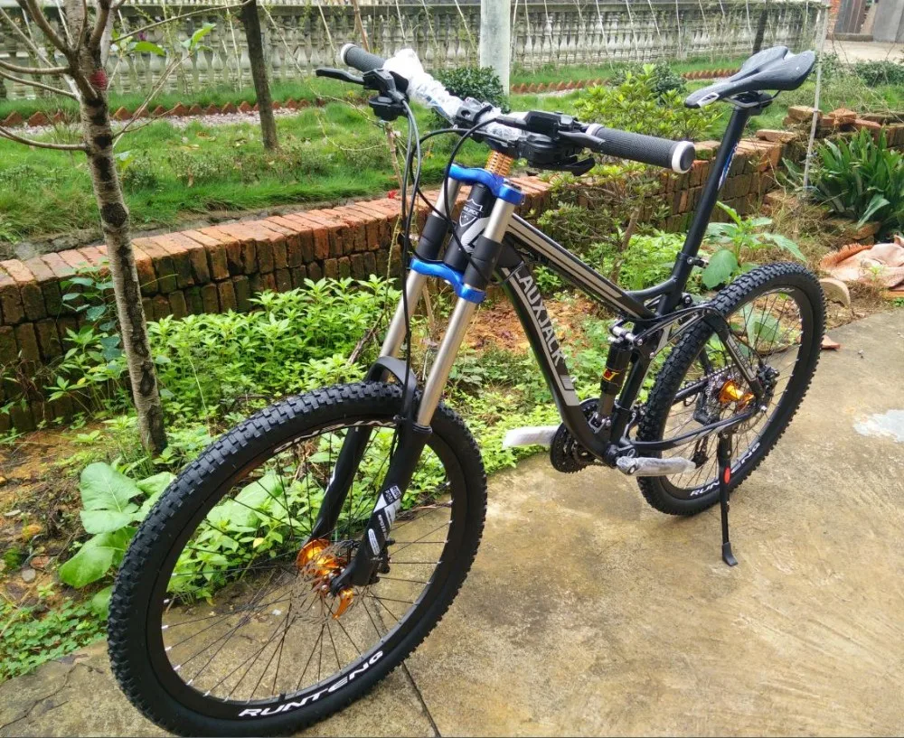 Excellent Kalosse Full suspension , Soft-tail  Bicicleta mountain bike 26, 24/27 speed ,2017 new cycling bicicleta mountain bicycle 2