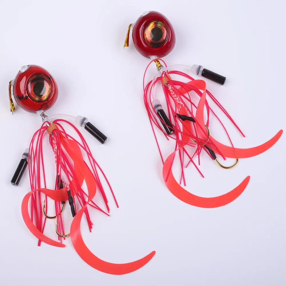 

4pcs 120g/100g/80g/60g/40g Slider Snapper/Sea bream Jig head with skirt lead jig jigging lure metal fishing lure