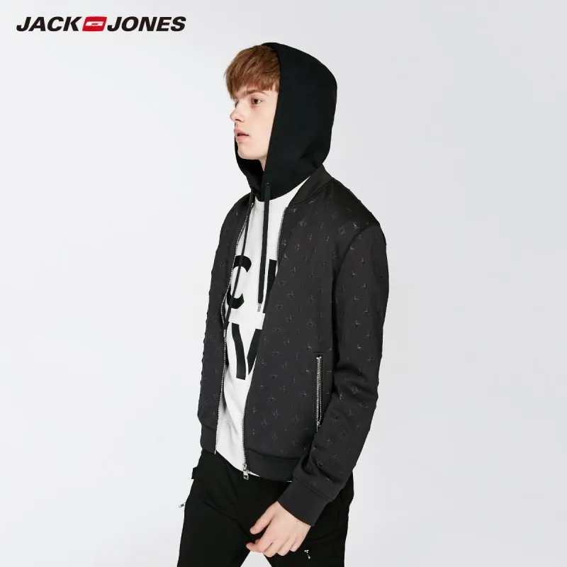 JackJones мужской черный тонкий короткий бейсбольный пиджак 219121507