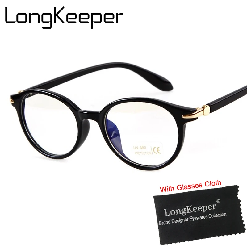 LongKeepr montura de gafas de moda accesorios de lentes de limpieza gafas Retro de marca de diseñador gafas de ordenador de grau