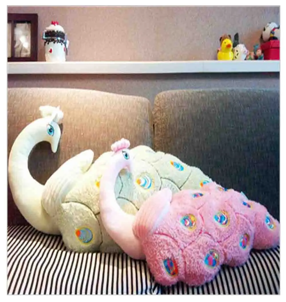

small creative plush peacock toy lovely beautiful blue peacock pillow doll 60cm