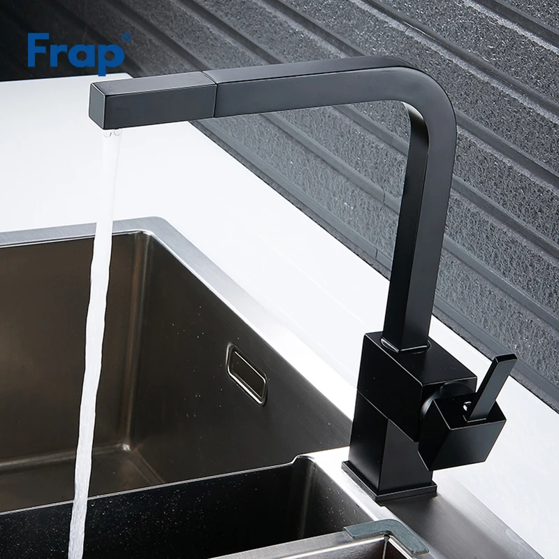  Frap new 1 set Pull Out chrome and black Kitchen Faucet Sink Mixer Taps Swivel Spout Swivel Kitchen - 32908383177