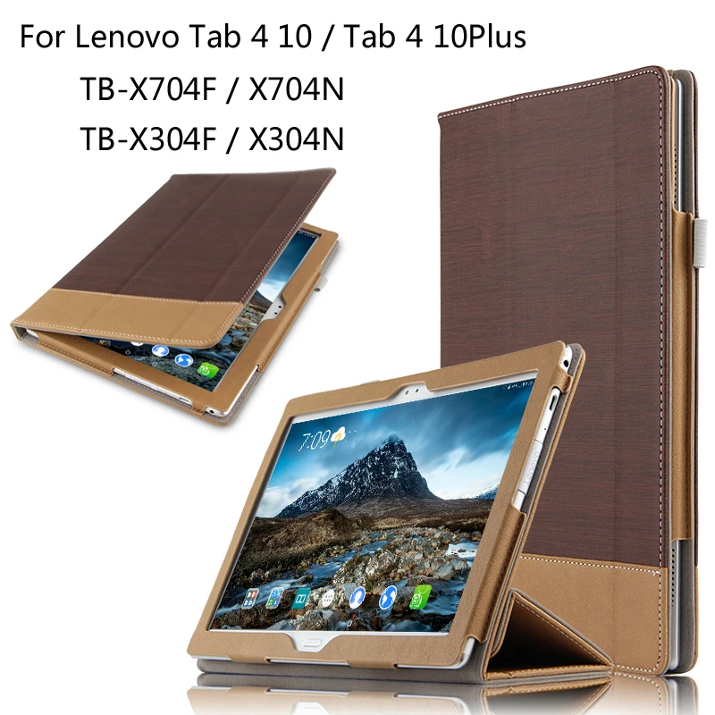 Чехол из воловьей кожи для lenovo Tab 4 10/Tab 4 10 плюс натуральная кожа протектор Smart Cover PU TB-X304F/ l/N TB-X704F/N Tablet случаях