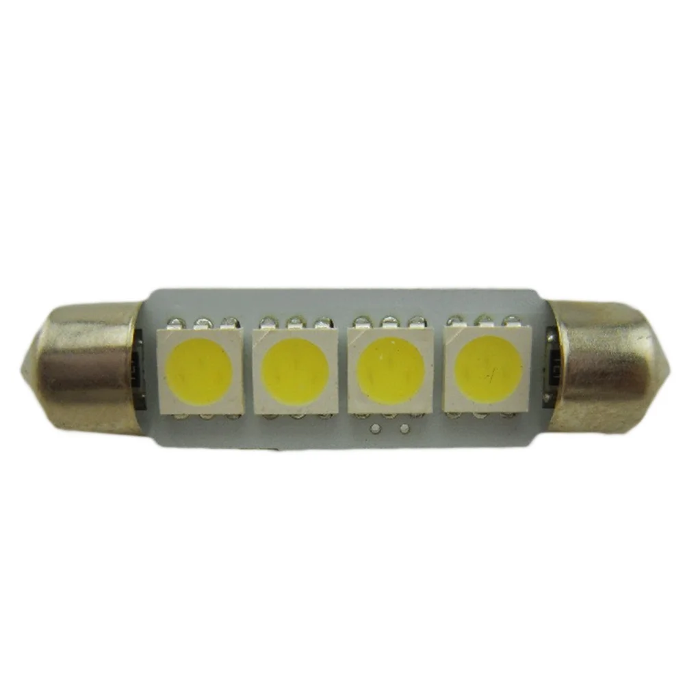 Car styling DC 12V 39mm C5W 4 SMD 5050 LED White CANBUS Error Free License Plate light Bulb Dome Festoon Lamp source | Автомобили и
