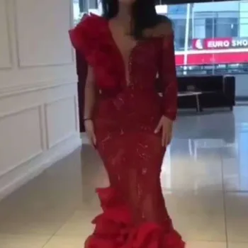 

Fashion Mermaid Prom Gown Sexy One Shoulder Dress for Wedding Party Vestido De Noiva Plus Size