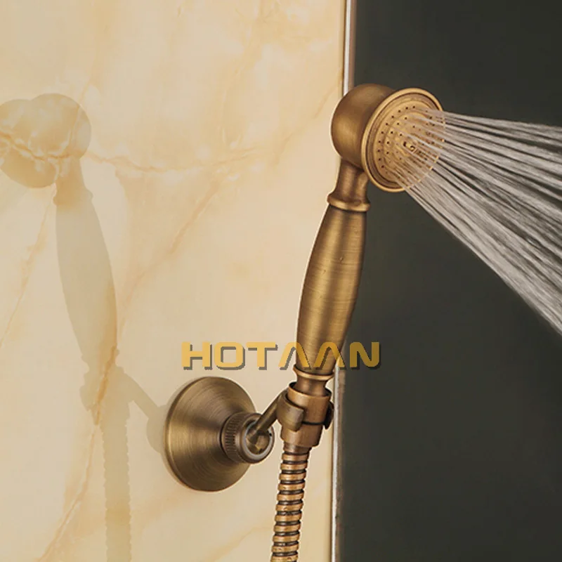 Настенный ручной латунный душ в античном стиле|shower faucets|faucet setshower faucet set |