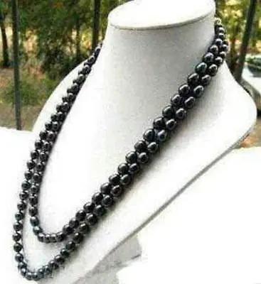 

HOT## Wholesale >>>> NEW Natural 54" 9-10MM Black Akoya Cultured Pearl Necklace A+001
