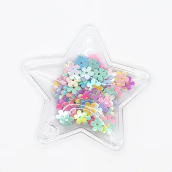 

10PCS Transparent Plastic Bag With Colorful Sequins Stars For Hair Clips, DIY Craft Decoration Accessories Y19052401