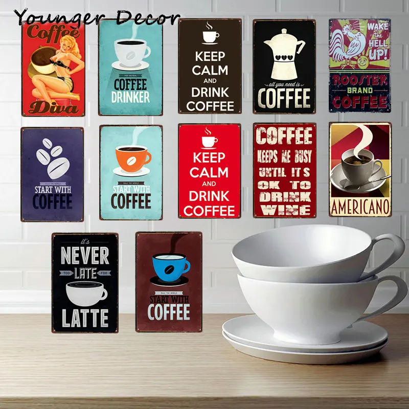 Us 3 99 40 Off Vintage Coffee Decor Americano Latte Rooster Brand Poster Metal Signs Bar Pub Cafe Family Home Wall Art Plaque Ya200 In Us 3 99 40 Off Vintage Coffee Decor Americano Latte Rooster Brand Poster Metal Signs Bar Pub Cafe Family Home Wall Art Plaque Ya200 In