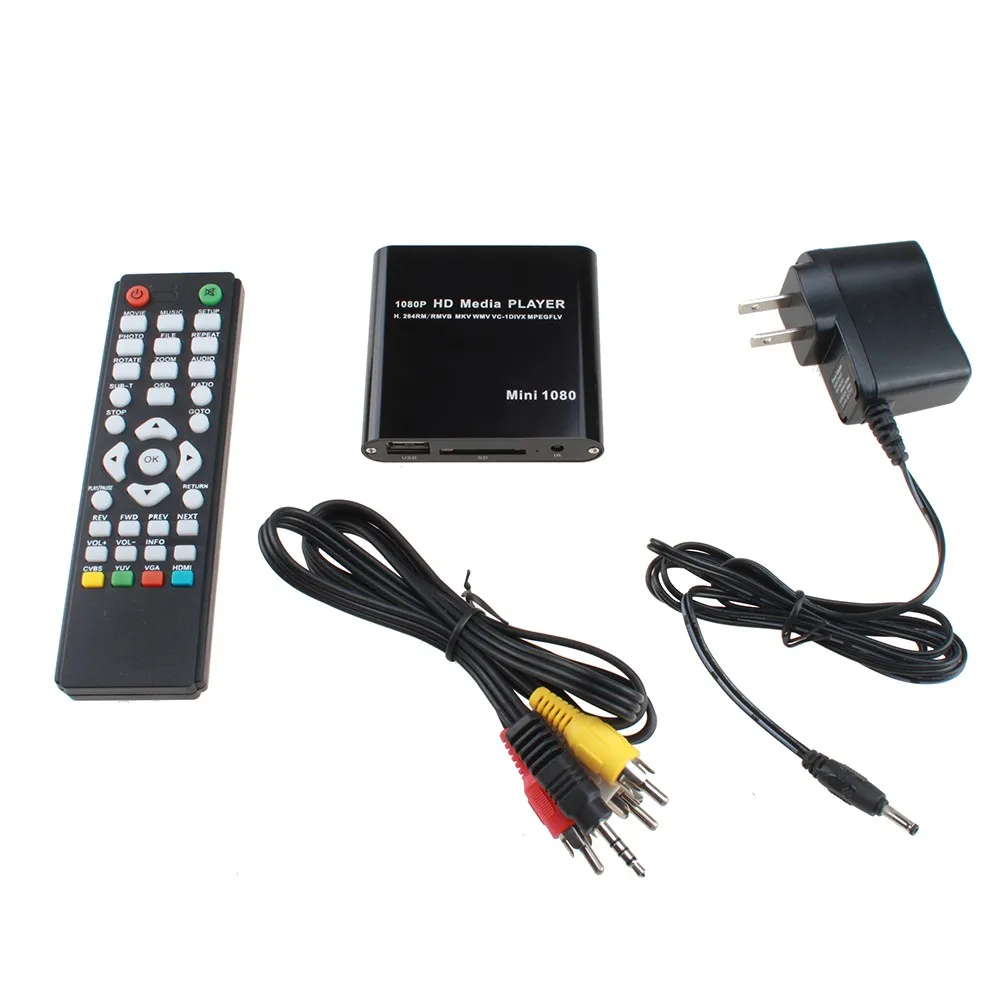 Медиаплеер JEDX MP021 Mini Full Hd 1080p с кардридером HDM AV USB SD MMC Поддержка форматов H.264 MKV MOV MP4