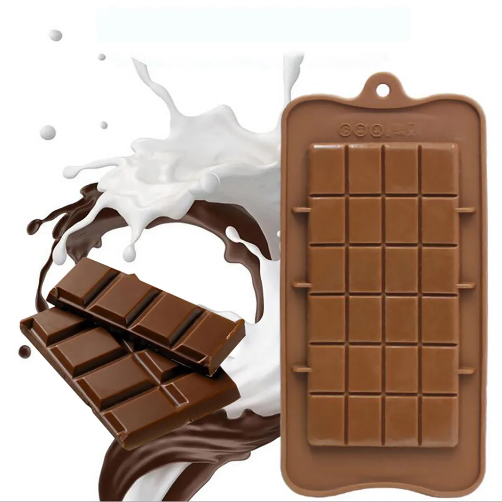 

Square Chocolate Mold Bar Block Ice Silicone Sugar Bake Mould 24 Grid 2PCS moldes de silicona para manualidades 3d chocolate DIY