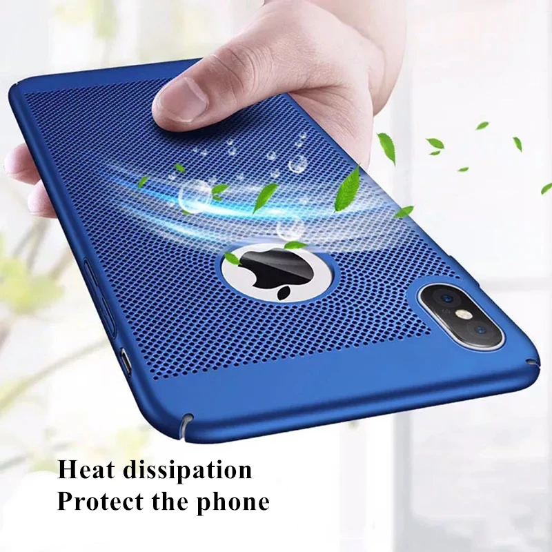

Heat Dissipation Case For iPhone XS XR MAX XR 7 8 Plus 6 6S Plus 5 5S SE Hard PC Phone Shockproof Non-slip Ultra Slim Coque Bag