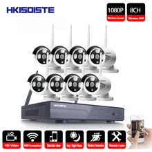 HKIXDISTE 1080 P Беспроводная система видеонаблюдения 2MP 8ch HD NVR комплект Открытый ИК ночного видения IP Wifi камера система безопасности комплект видеонаблюдения