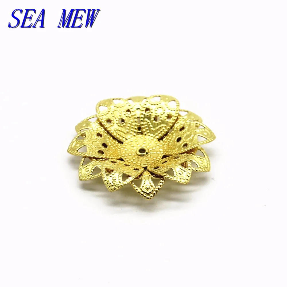 100 piezas encanto colgante filigrana flores de metal para hacer de horquilla Headwear