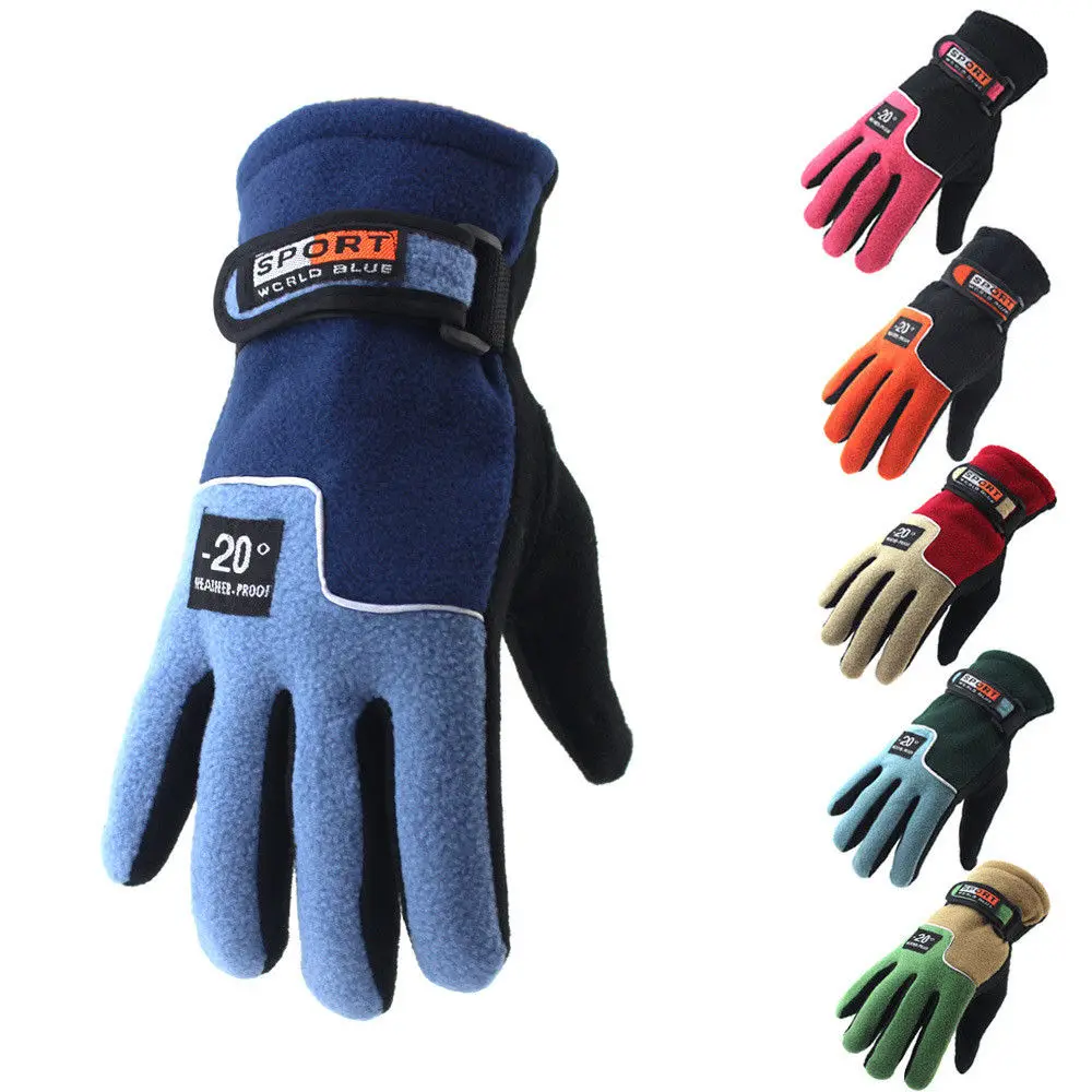 Adults Winter Polar Fleece Thermal Warm Gloves for Men Women Snow Sports Skiing Snowboarding Motorcycle Driving Working Mittens