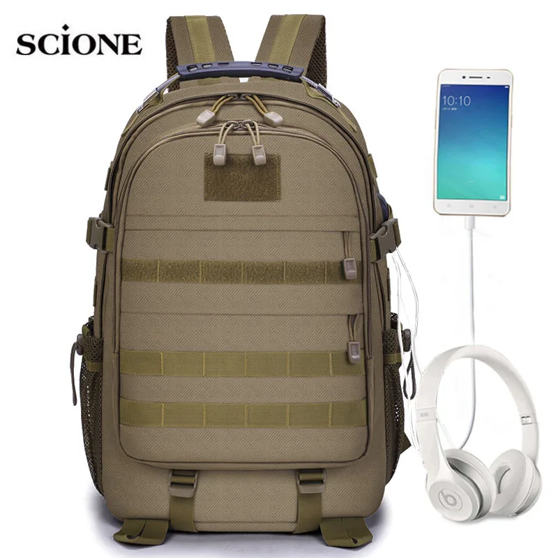 

USB Molle Military Bags Camping Backpacks Travel Bag Sports Backpack Tactical Nylon Sac De Sport Hiking Trekking Mochila XA603WA