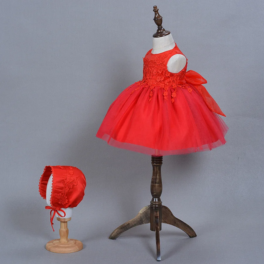 

White Baby Girl Dresses with Hat for Birthday Party Baptism Costume Dress for Baby Girl 3-24month White Baby Girl Tutu Dress