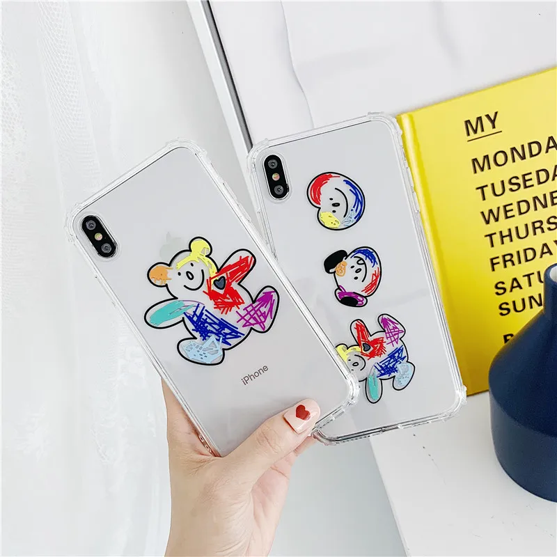 

Transparent Cute Cartoon Coque for Iphone 8 Case Soft TPU Silicon Back Cover for Iphone 6 6S 7 8 Plsu Xr X Xs Max Fitted Case