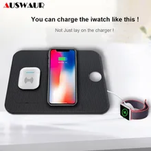 QI быстро Беспроводной Зарядное устройство для Apple Watch iPhone Airpods 8 X XR XS MAX зарядки Беспроводной Зарядное устройство для iWatch 1 2 3 4 Зарядное устройство