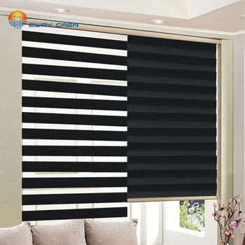 

EWAY CASA Customized Faux Linen Blackout Roller Zebra blinds UV Blocking Bedroom Blinds Estores Shutters Home Blinds No.ZB_100